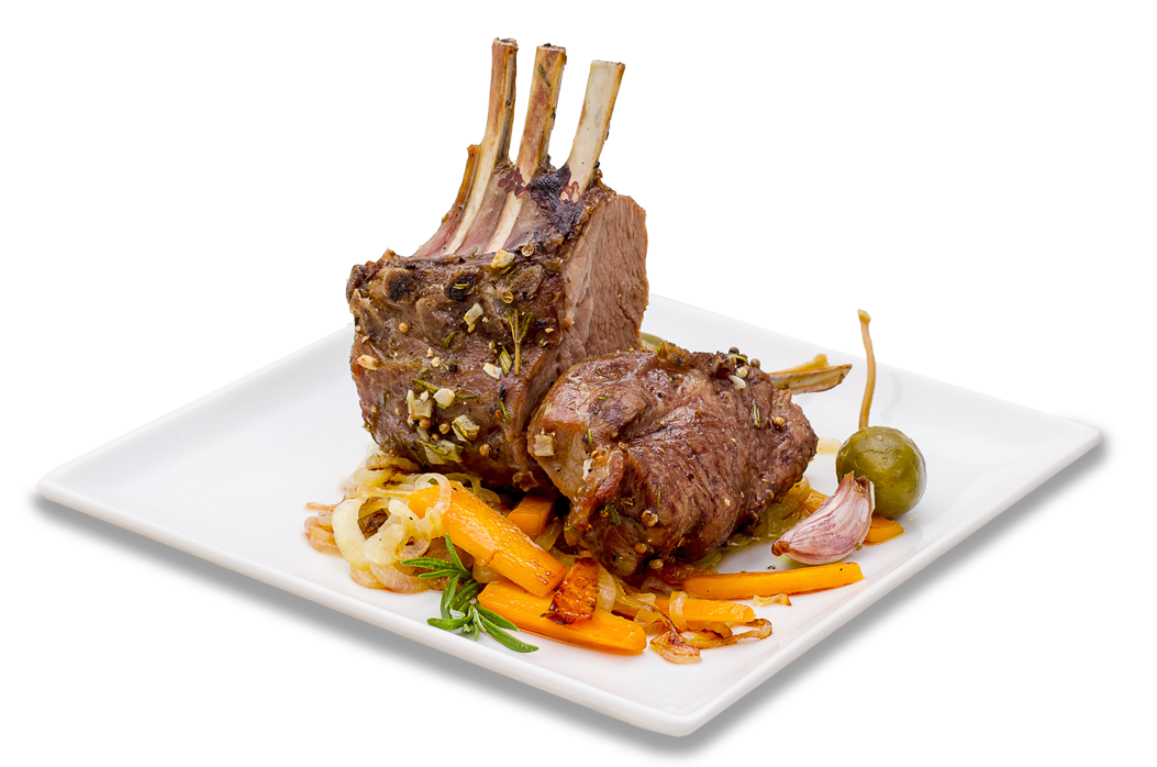 Rack of Lamb with Vegetables and Cilantro