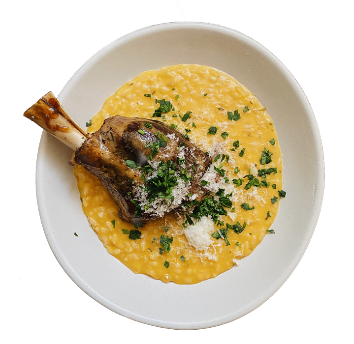 BRAISED LAMB SHANK with Butternut Squash Risotto